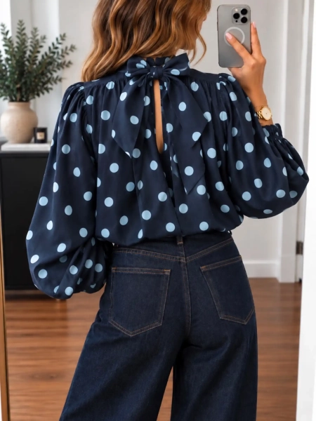 Blouse femme volumineuse à pois - BRUME - Affaire de Filles 2