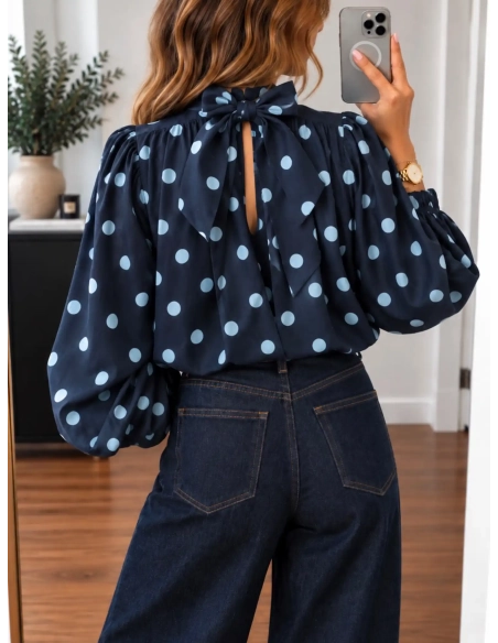 Blouse femme volumineuse à pois - BRUME - Affaire de Filles