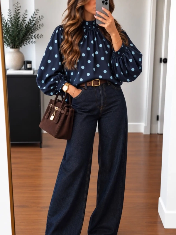Blouse femme volumineuse à pois - BRUME - Affaire de Filles