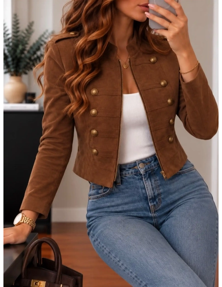 Veste femme camel officier - NAÉLINE - Affaire de Filles