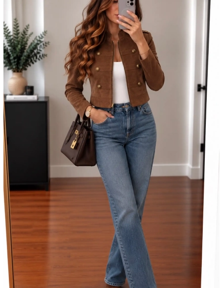 Veste femme camel officier - NAÉLINE - Affaire de Filles