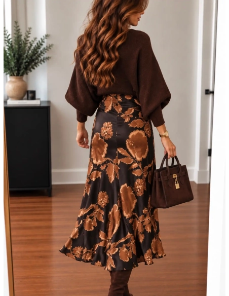 Jupe fluide femme imprimé floral - ENI - Affaire de Filles
