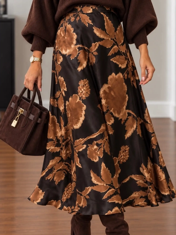 Jupe fluide femme imprimé floral - ENI - Affaire de Filles