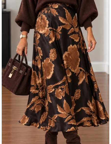 Jupe fluide femme imprimé floral - ENI - Affaire de Filles