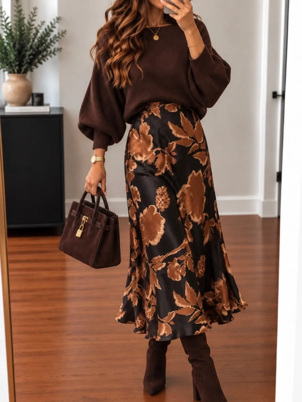 Jupe fluide femme imprimé floral - ENI - Affaire de Filles