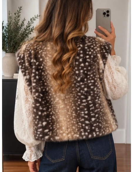 Gilet en fourrure bambi - AVELUNE - Affaire de Filles