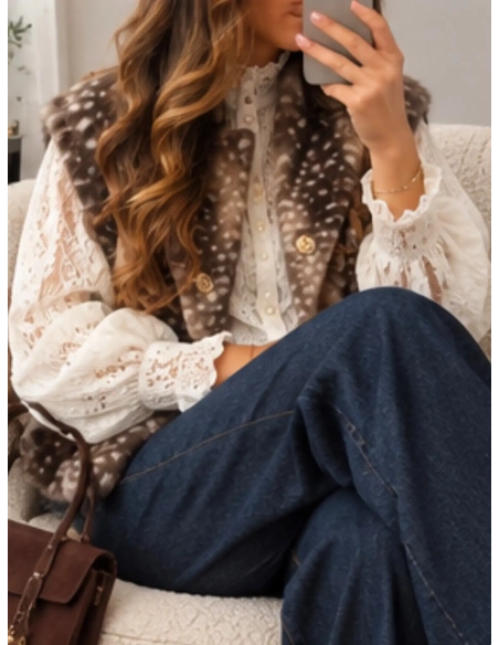 Gilet en fourrure bambi - AVELUNE - Affaire de Filles