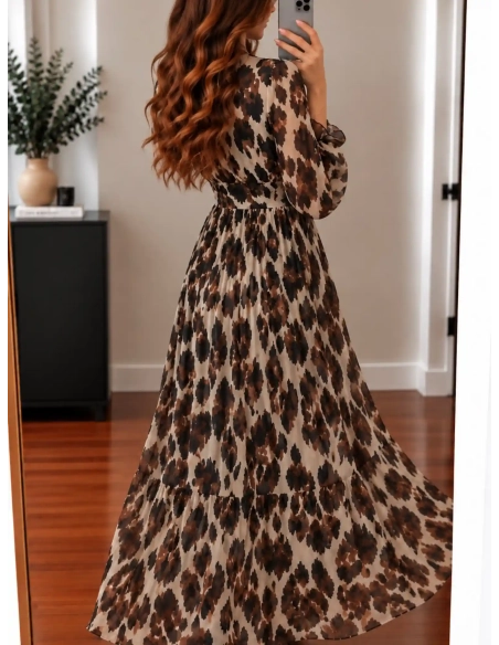 Robe longue imprimé léopard - HUGO - Affaire de Filles