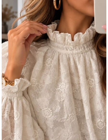 Blouse femme dentelle blanche - PINEL - Affaire de Filles