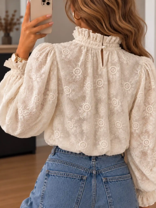 Blouse femme dentelle blanche - PINEL - Affaire de Filles