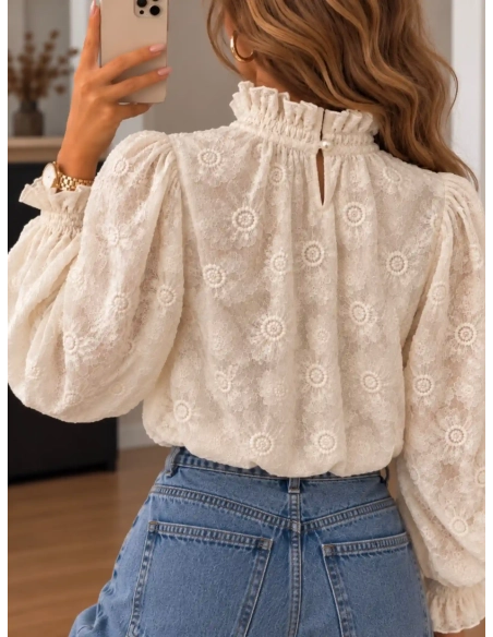 Blouse femme dentelle blanche - PINEL - Affaire de Filles
