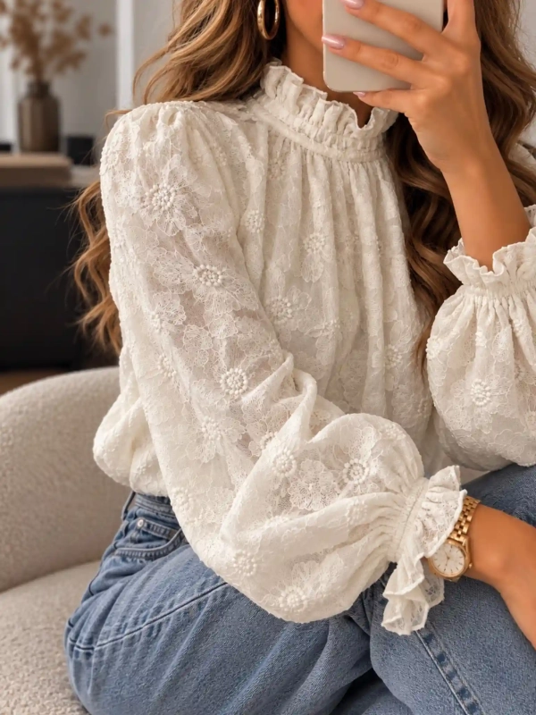 Blouse femme dentelle blanche - PINEL - Affaire de Filles