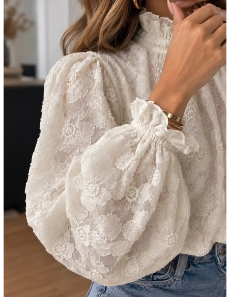 Blouse femme dentelle blanche - PINEL - Affaire de Filles