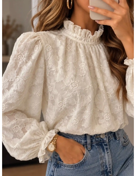 Blouse femme dentelle blanche - PINEL - Affaire de Filles