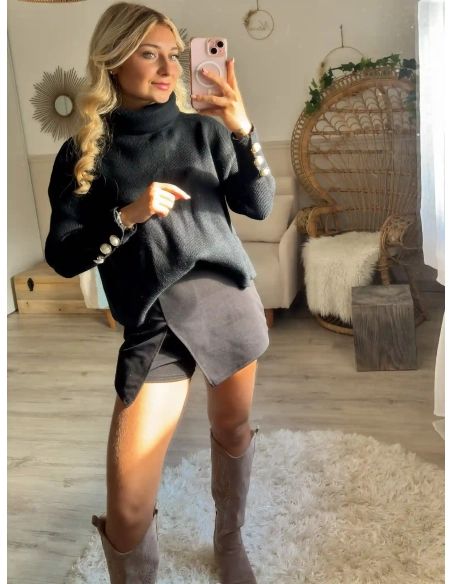 Pull à boutons perle - DIANE