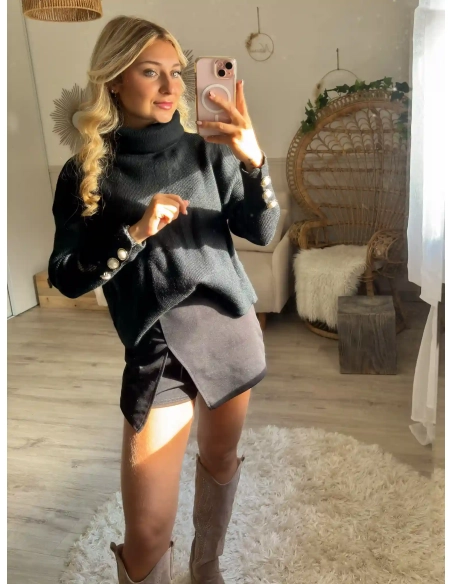 Pull à boutons perle - DIANE